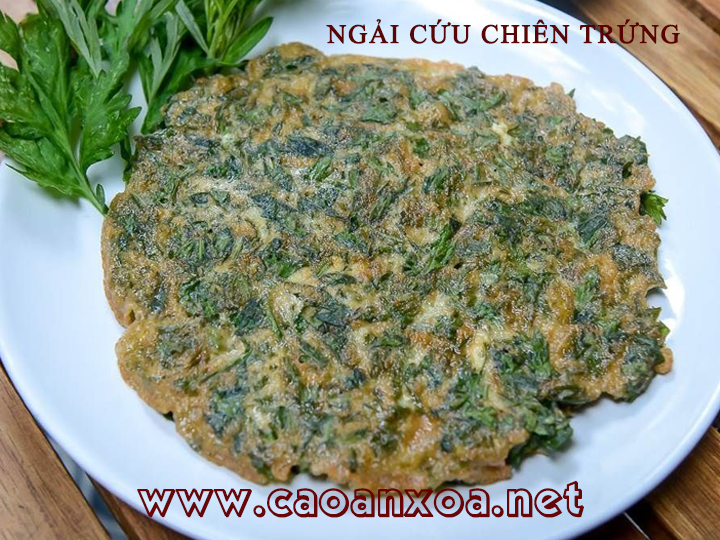 Ngải cứu chiên trứng giúp bồi bổ cơ thể, lưu thông máu...