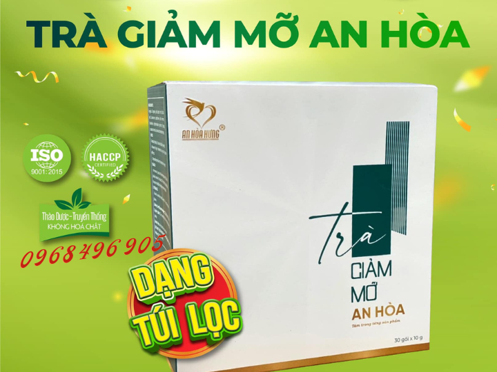 Trà túi lọc giảm mỡ an hòa - 100% từ thảo dược thiên nhiên